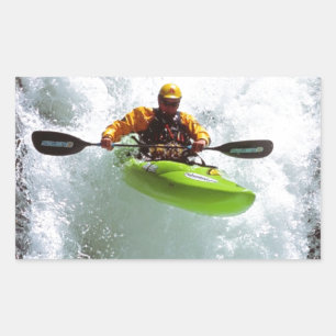WHITEWATER KYAKING. RECTANGULAR STICKER