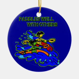 Whitewater Paddles Well With Others Ceramic Tree Decoration