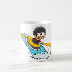Whitewater Rafting Adventure with Scared Boy Coffee Mug