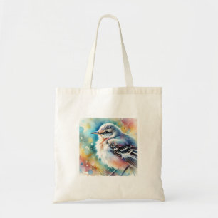 Whitewinged Mockingbird 091024AREF143 - Watercolor Tote Bag