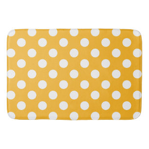 Whitle polka dots on yellow bath mat