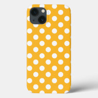 Whitle polka dots on yellow Case-Mate iPhone case