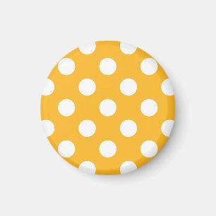 Whitle polka dots on yellow magnet