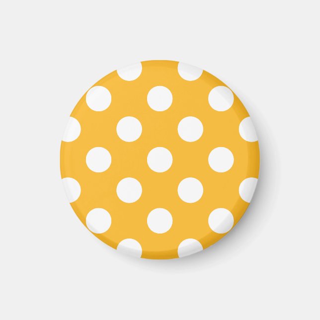 Whitle polka dots on yellow magnet (Front)
