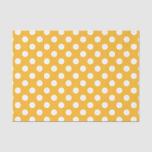 Whitle polka dots on yellow tissue paper
