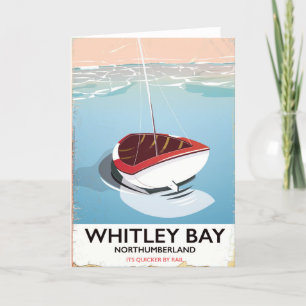 Whitley Bay Northumberland vintage travel poster Holiday Card
