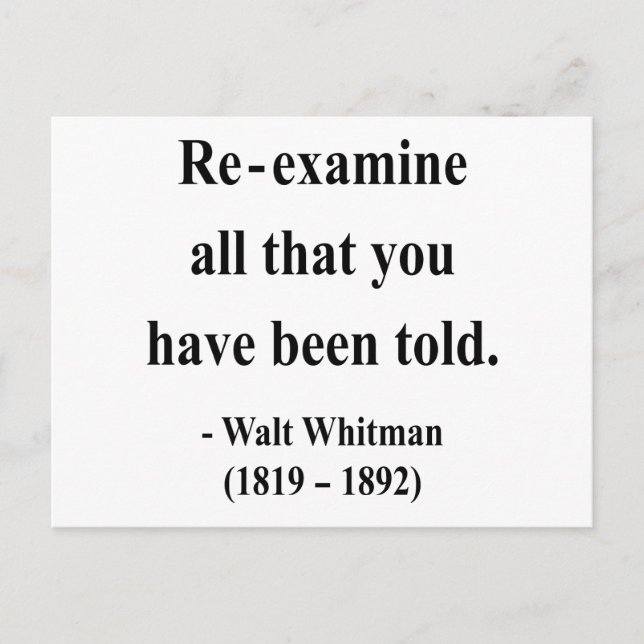Whitman Quote 1a Postcard (Front)