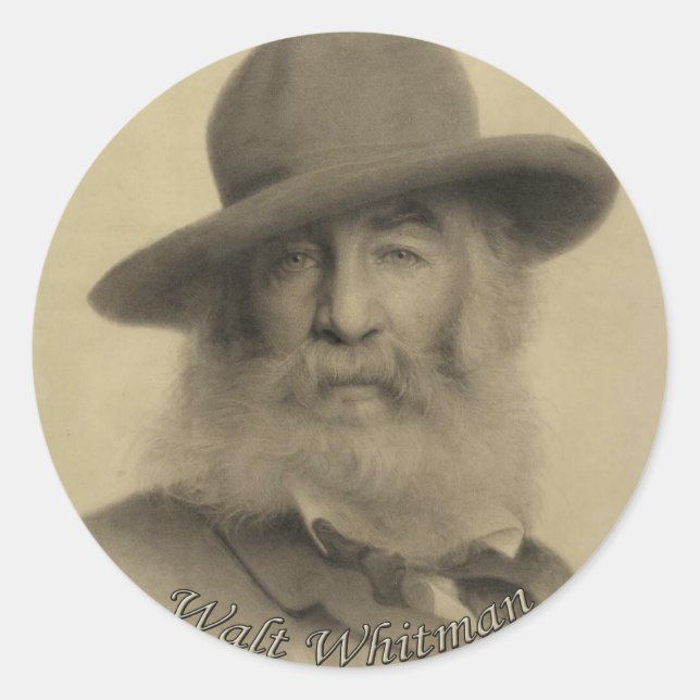Whitman The Good Grey Poet Classic Round Sticker (Front)