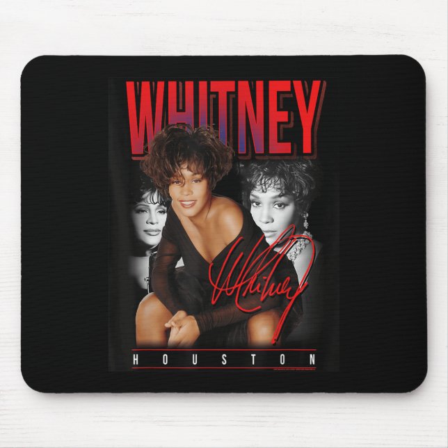 Whitney Houston Retro Photo Collage  Mouse Pad (Front)