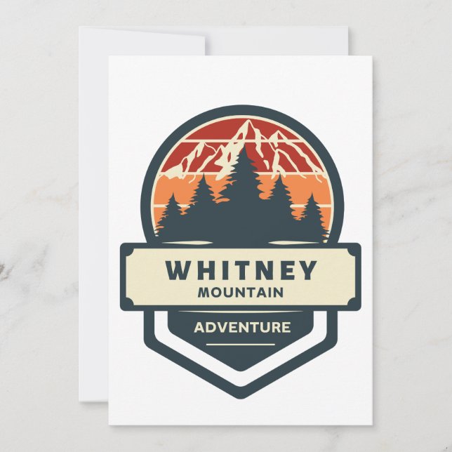Whitney mountain peak climbing and hiking invitation (Front)