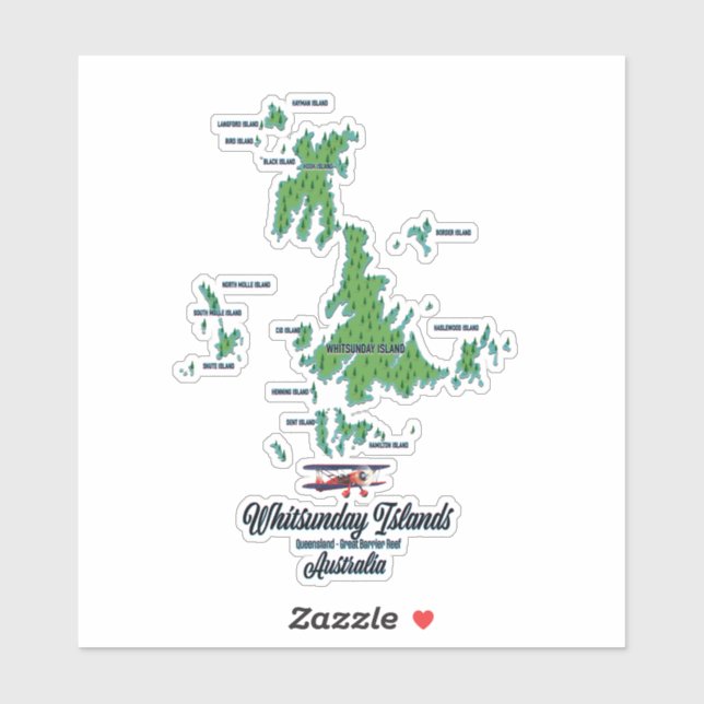 Whitsunday Islands Australia map poster (Sheet)