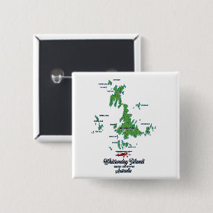 Whitsunday Islands Australia map poster 15 Cm Square Badge
