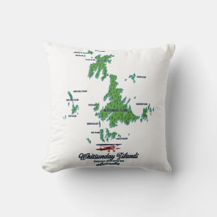 Whitsunday Islands Australia map poster Cushion
