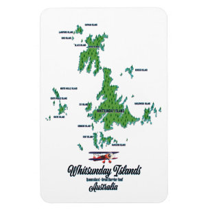 Whitsunday Islands Australia map poster Magnet
