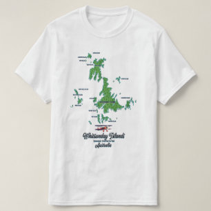 Whitsunday Islands Australia map poster T-Shirt