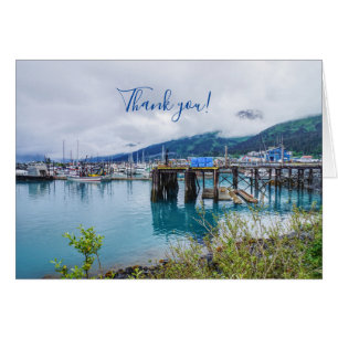 Whittier Alaska Harbour Thank you Greeting Card