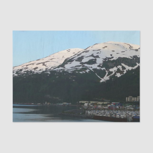 Whittier at Dusk Scenic Alaska Photography Tissue Paper (Front)