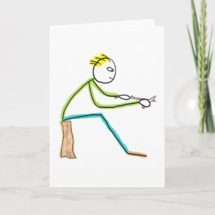 Whittling Stickman Card