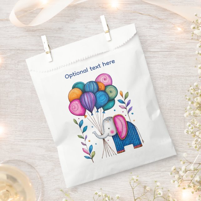 WHMSICAL ELEPHANT BALLOONS FAVOUR BAGS (Clipped)