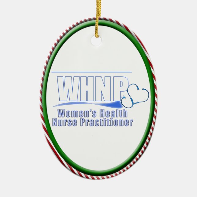 WHNP Women's Health Nurse Practitioner Ceramic Tree Decoration (Front)