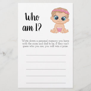 Who am I? Baby Girl Flyer