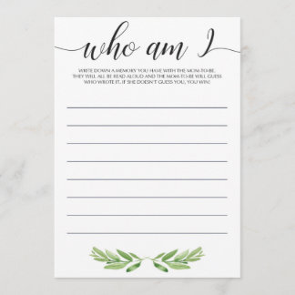 Who Am I Baby Shower Game Gender Neutral