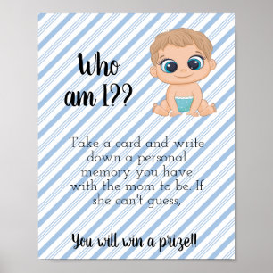 Who Am I? Baby Shower Game Sign Printable