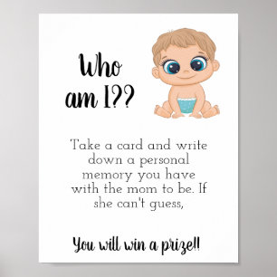 Who Am I? Baby Shower Game Sign Printable