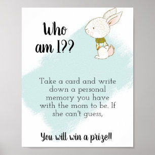 Who Am I? Baby Shower Game Sign Printable