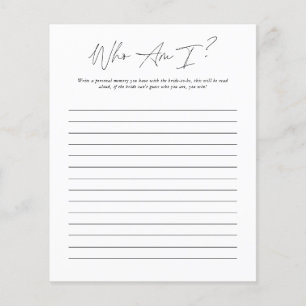 Who Am I   Bridal Shower Game
