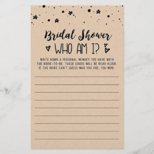 Who am I Bridal Shower or Hen Party game
