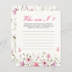 Who Am I Butterflies Bridal Shower Game