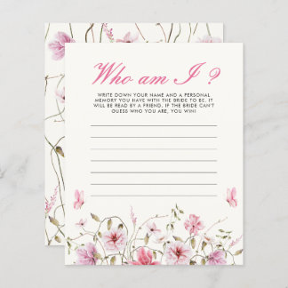 Who Am I Butterflies Bridal Shower Game