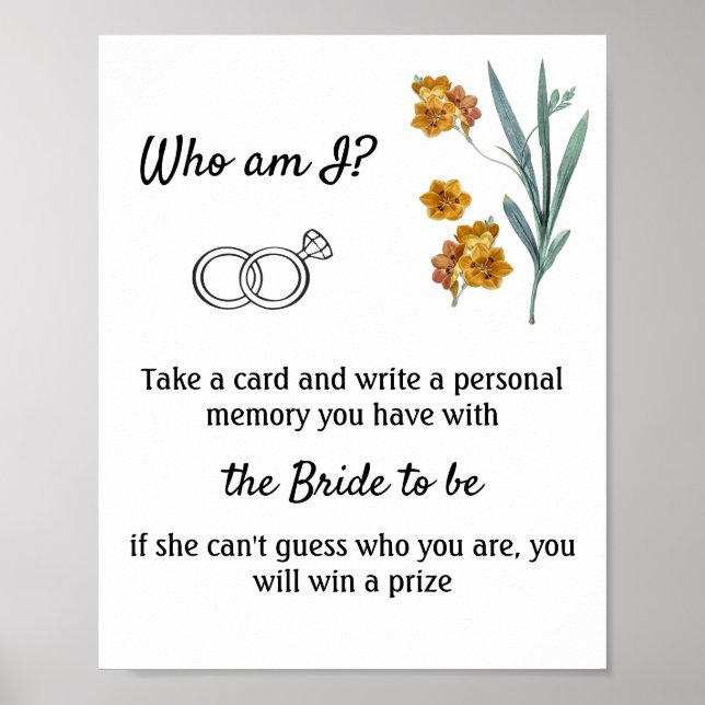 Who am I? Flowers Poster (Front)