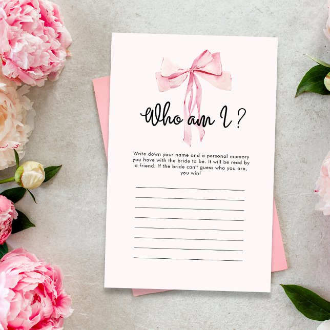 Who Am I Pink Ribbon Bridal Shower Game (Creator Uploaded)