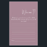 Who Am I? Shower Game Flyer<br><div class="desc">Make it your own by adding your text. To access advanced editing tools,  please go to "Personalise",  scroll down and press the "click to customise further" link. For more matching designs click the link "Other products from this collection”</div>