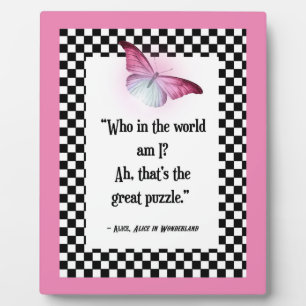 Who Am I? Wonderland Alice Quote Plaque