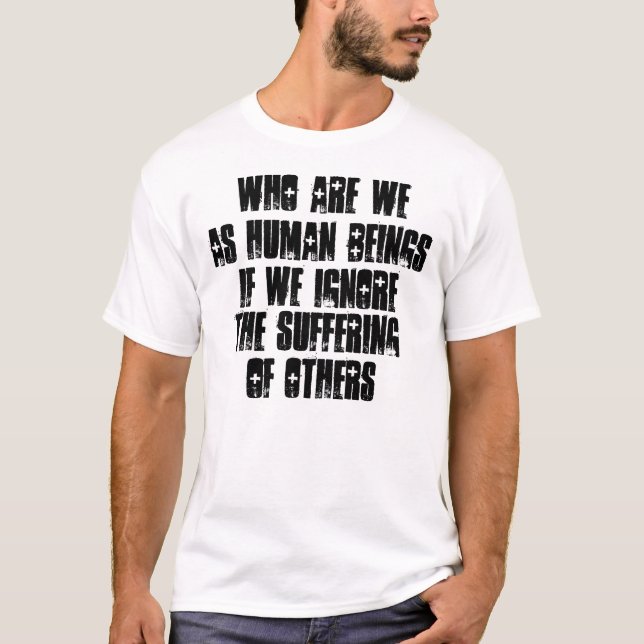 "Who are we as Human Beings" Shirt Light Men (Front)