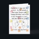 Who Does that? - Daughter in Law Birthday Card<br><div class="desc">A daughter in law has some worries over her mother in law's birthday card...  which turns out to be this birthday card!  a card from a mother in law to a daughter in law with a sense of humour.</div>