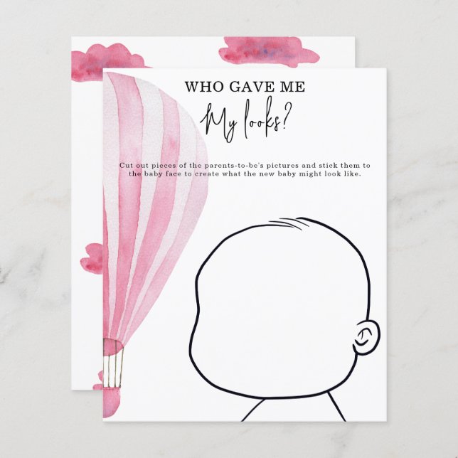 Who gave me My looks? baby shower game (Front/Back)