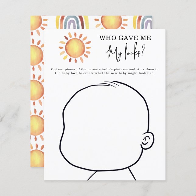 Who gave me My looks? baby shower game (Front/Back)