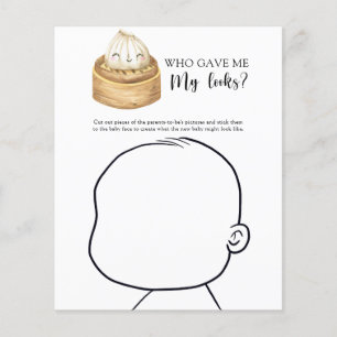 Who gave me my looks Dumpling baby shower game