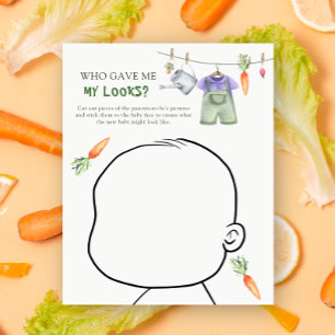 Who gave me my looks VEGGIE baby shower game