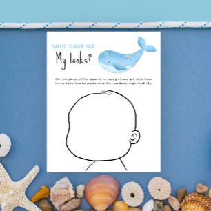 Who gave me My looks? whale baby shower game