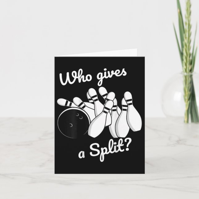 Who Gives A Split Retro Bowling Tee Fathers Day Gi Card (Front)