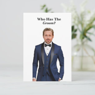 Who Has the Groom? Scratch OFF card, Bridal shower Thank You Card