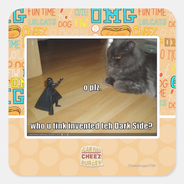 Who invented the dark side? square sticker (Front)