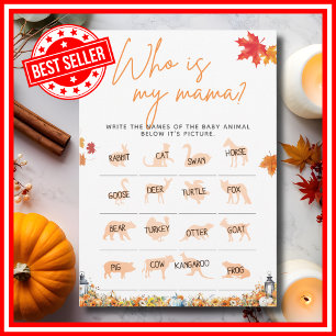 WHO IS MY MAMA Baby Shower Game A Little Pumpkin Invitation