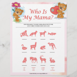 Who Is My Mama [Teddy Bears] Custom Letterhead