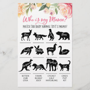 Who is my Mama with Answers Baby Shower party Game